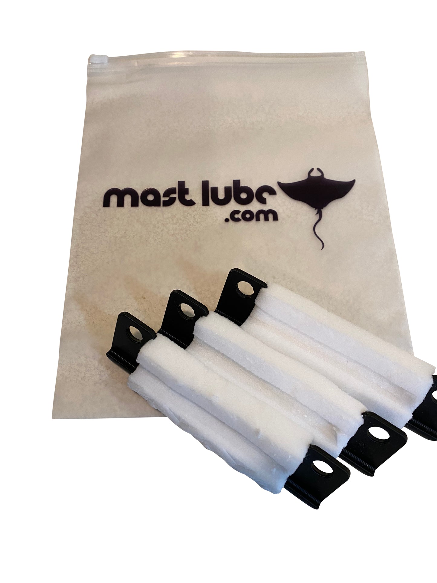 Lube your mast track with LubeSlugs by MastLube.  Sailboat mainsail mast track 